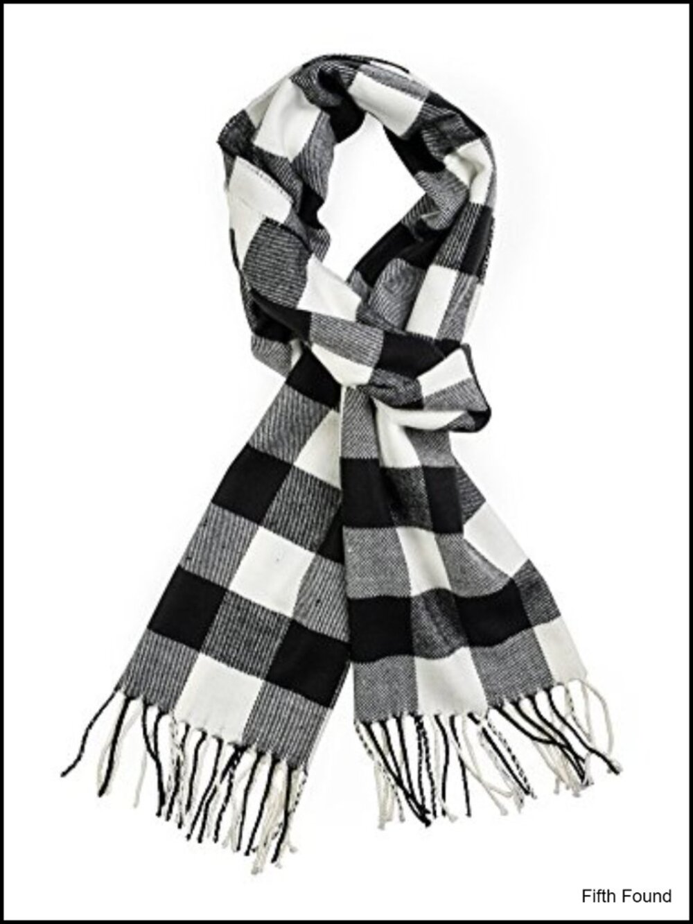 Super Soft Cashmere Feel Plaid Winter Scarf Shawl with Fringe